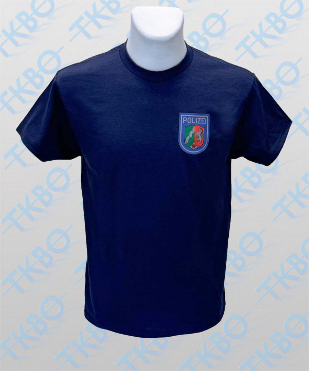 T-Shirt mit Brustdruck "Abzeichen Polizei NRW"